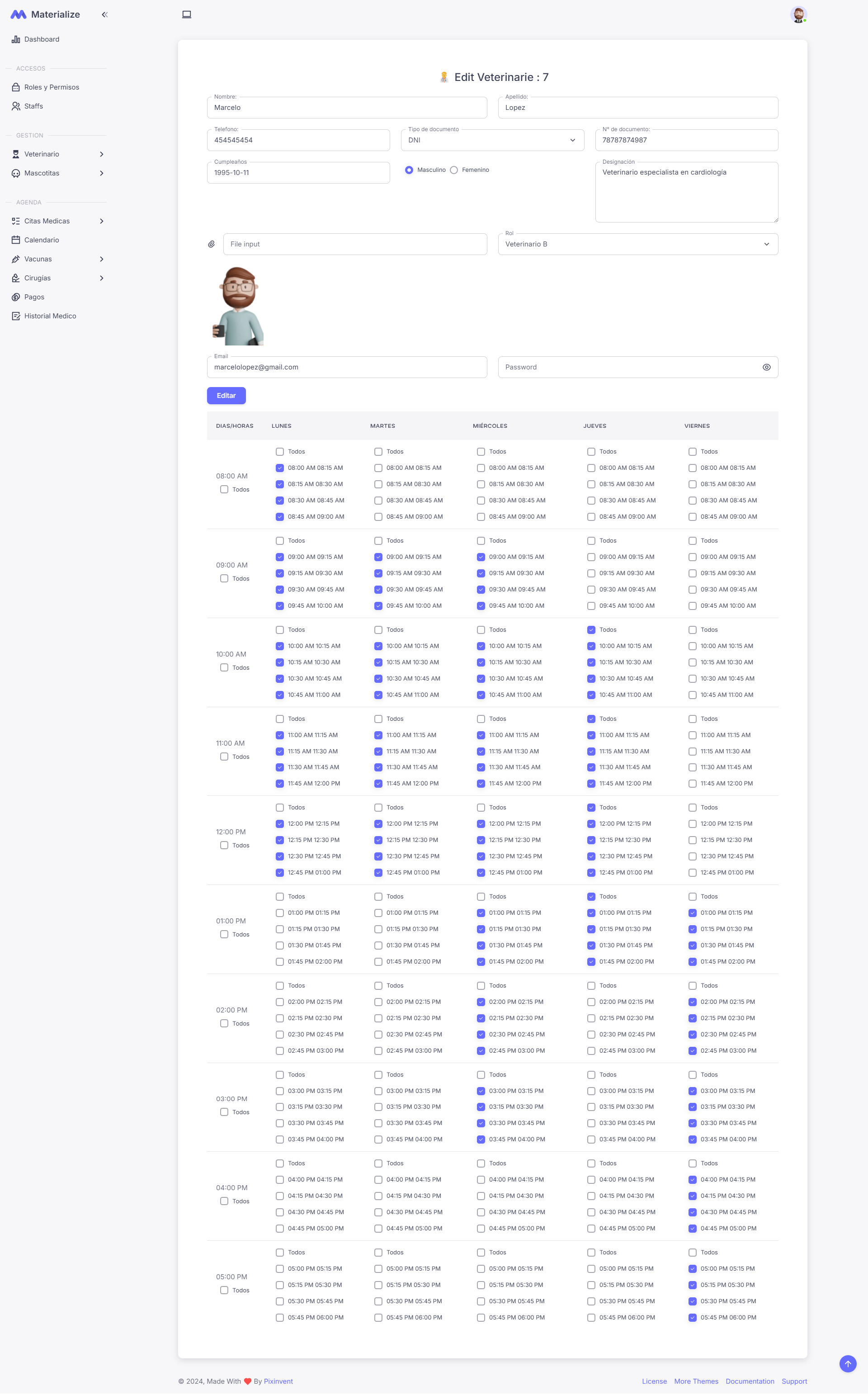 Modulo de veterinario